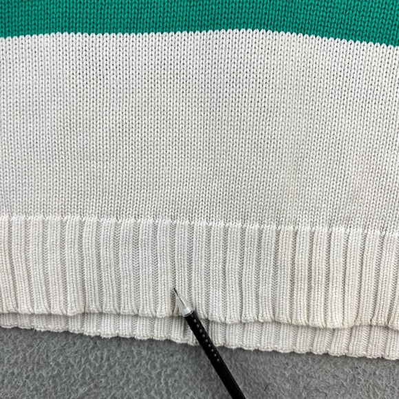 Vintage Eddie Bauer Striped Cotton Knit Sweater Mens Large Colorblock Crewneck - Picture 6 of 10